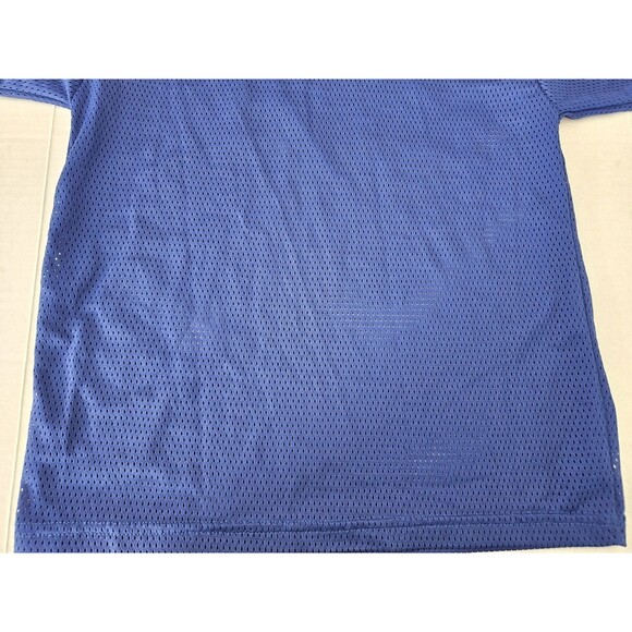 Franklin Youth Boys Medium Giants Mesh Blue Short Sleeve Top Jersey V Neck - Picture 7 of 7